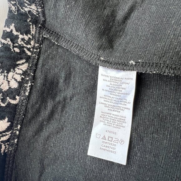 Loft Tank Dress Black/Grey Floral Thick Fabric Size 4 A-Line Zip Cocktail Formal - Picture 5 of 7